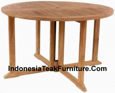 Teak Wood Folding Table Round Garden Furniture