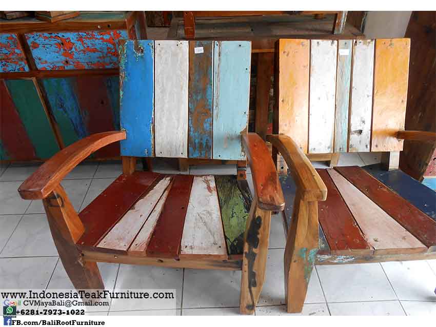 Recycled Boat Wood Furniture Factory Java
