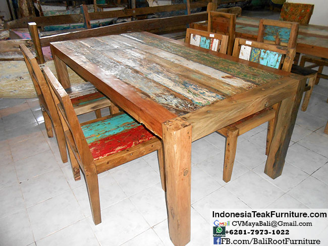 Recycled wood boat furniture from Indonesia