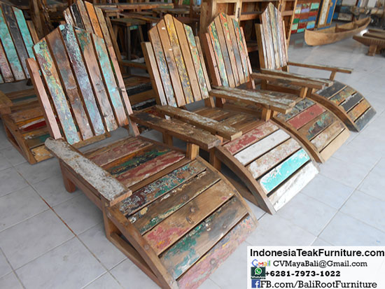 Boat Wood Furniture Chairs from Indonesia