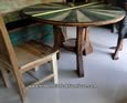 Bt2-2 Round Table Reclaimed Boat Wood Furniture Bali