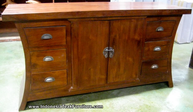 Wooden Table Teak Wood Console Table with Drawers and Cabinet. Teak Wood Furniture from Indonesia