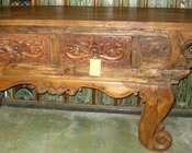 Teak Wood Console Table with Carvings