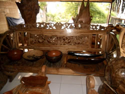 Carved Teak Wood Bench Furniture Daybed Antique Java Indonesia