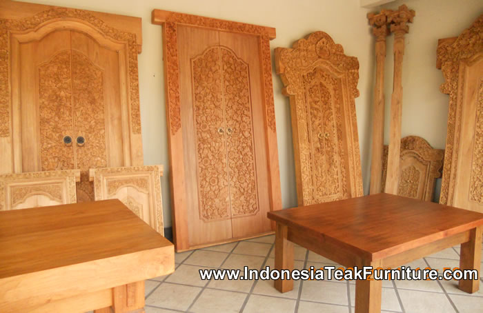 Carved Teak Wood Doors Bali