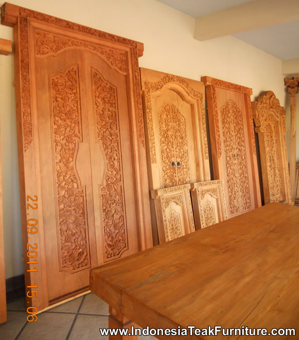 Carved Teak Wood Doors Indonesia