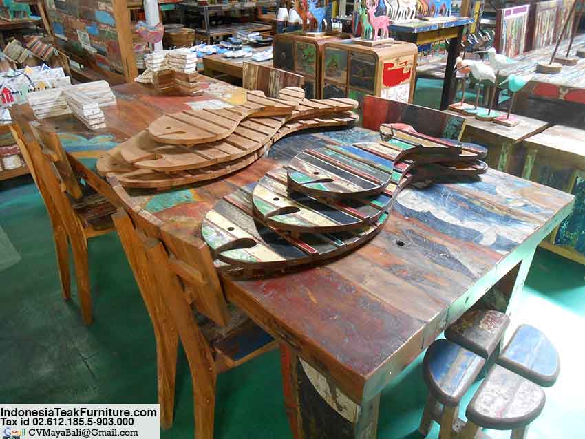 Boat Wood Furniture Table Bali