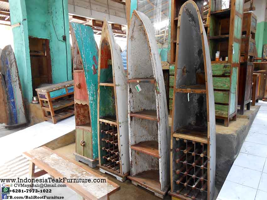 BC1-30 Recycled Boat Wood Chairs Furniture Bali Indonesia