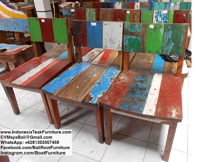 Boat Wood Furniture Chairs from Indonesia