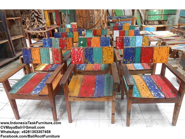 Boat Wood Furniture Chairs from Indonesia