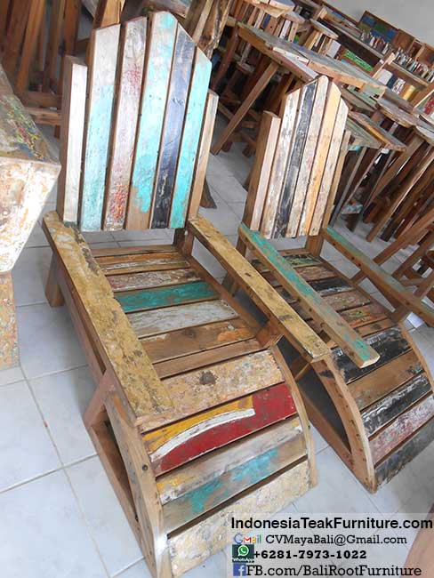 Boat Wood Furniture Chairs from Indonesia