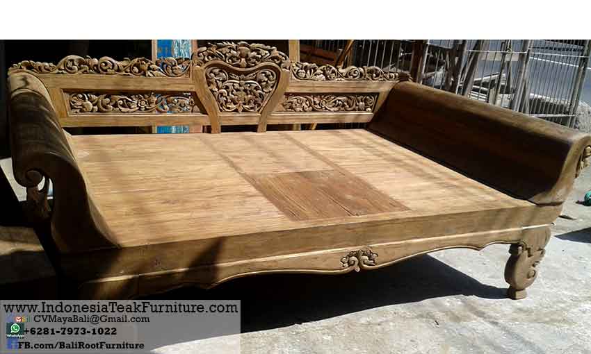 Carved Wood Large Daybeds Bali Furniture