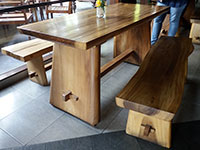 Exotic wood dining table from Indonesia. Large dining table made in Indonesia