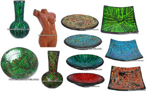 Painted Glass Mosaic Handicrafts from Bali