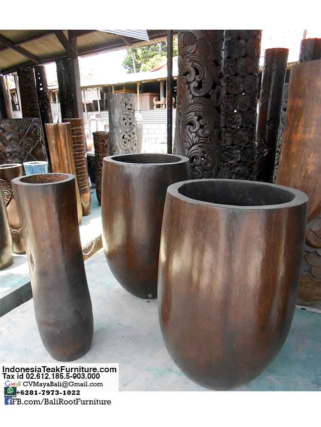 Palm1-9 Coco Wood Pots Bali