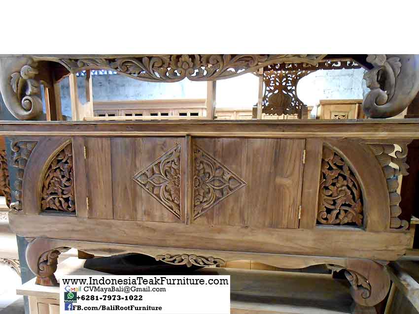 TABLE3-3 Bali Teak Furniture TV Furniture Carved Wood Table