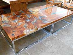 Tar2 Teak Acrylic Resin Coffee Table