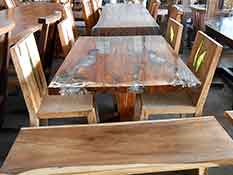 Tar6 Acrylic Resin Teak Wood Table Indonesia