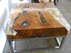 Tar8 Teak Steel Table Resin Bali Indonesia