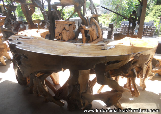 Teak Root Wood Table from Bali Indonesia Teak Root Furniture