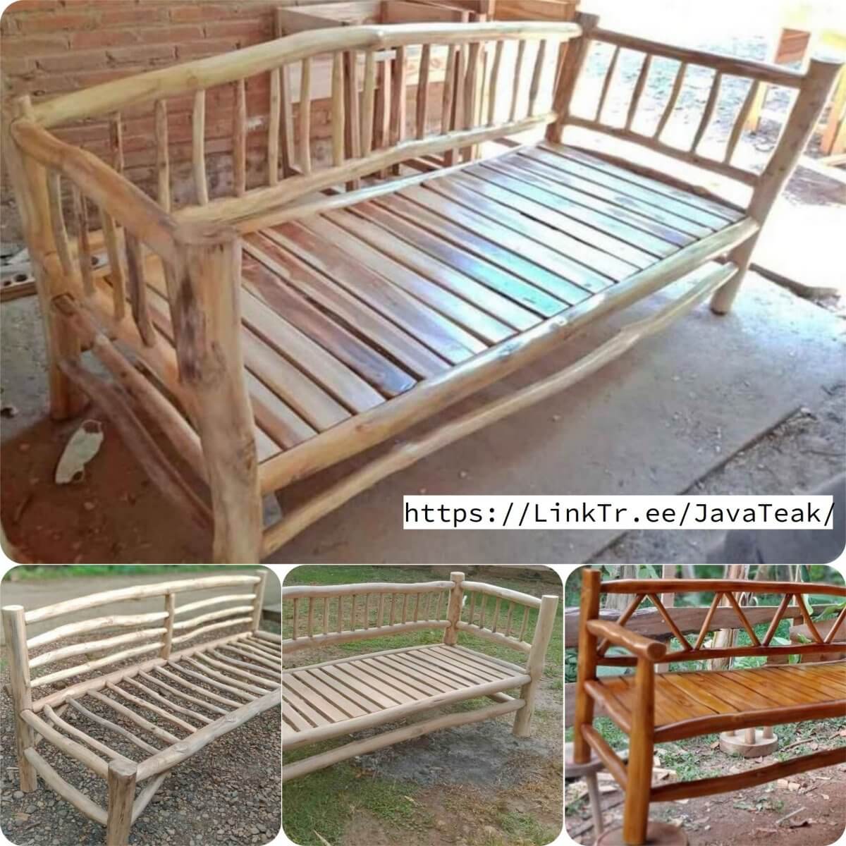 Teak Wood Branch Bench Furniture Java Indonesia Teak Twig Furniture Factory Direct