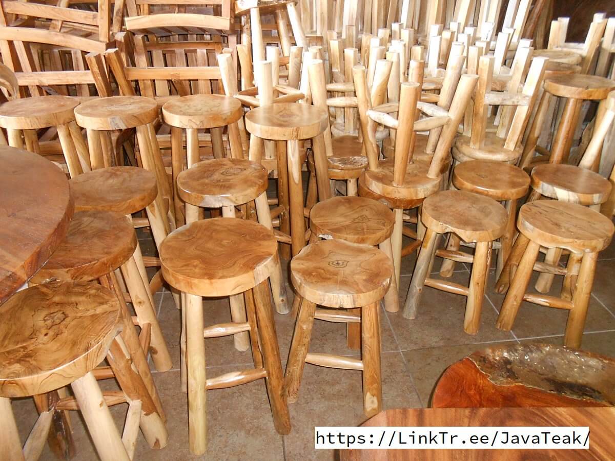 Teak Root Wood Stools from Java Indonesia
