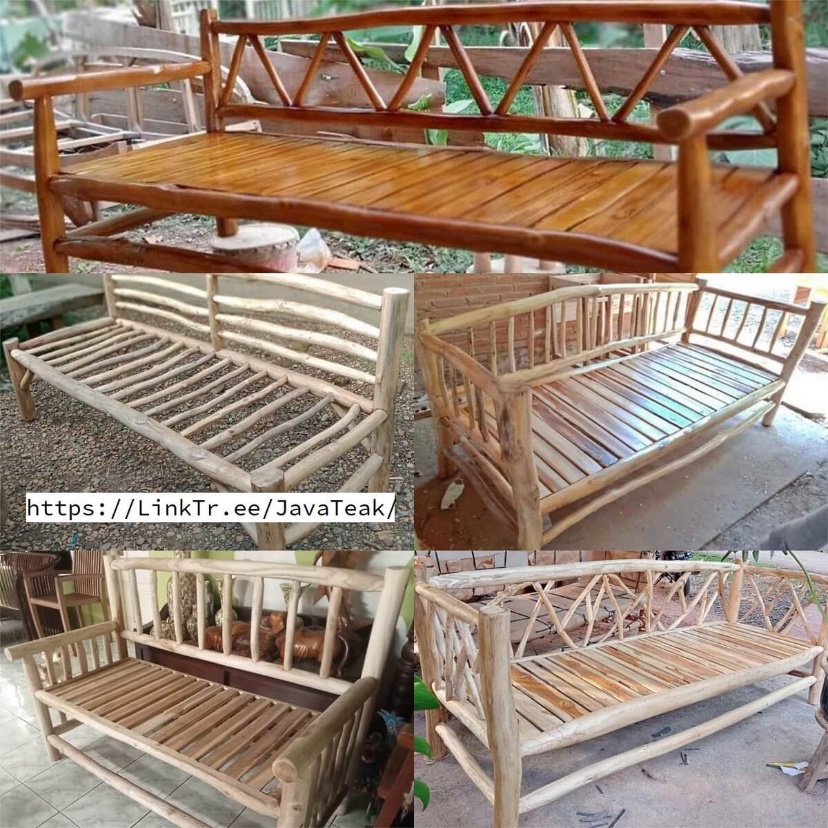 Teak Branch Wood Bench Furniture from Java Indonesia Teak Twigs Furniture