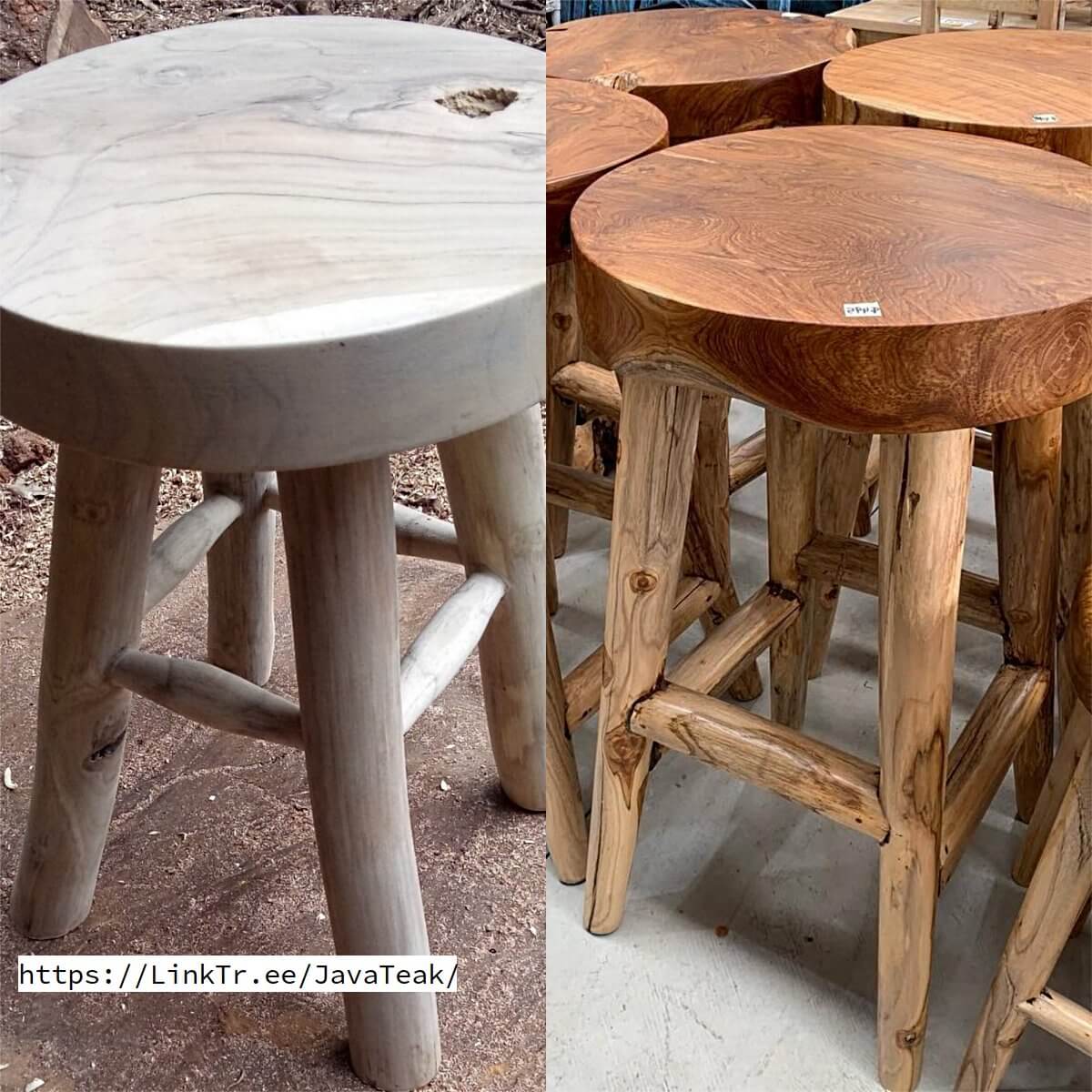 Teak Root Wood Stools from Java Indonesia