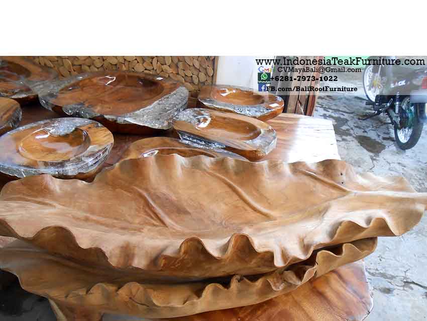 TKBL9 Teak Wood Bowls Resin Bali Indonesia