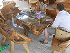 TRBN11 Teak Root Furniture Set Bench Table Bali Indonesia