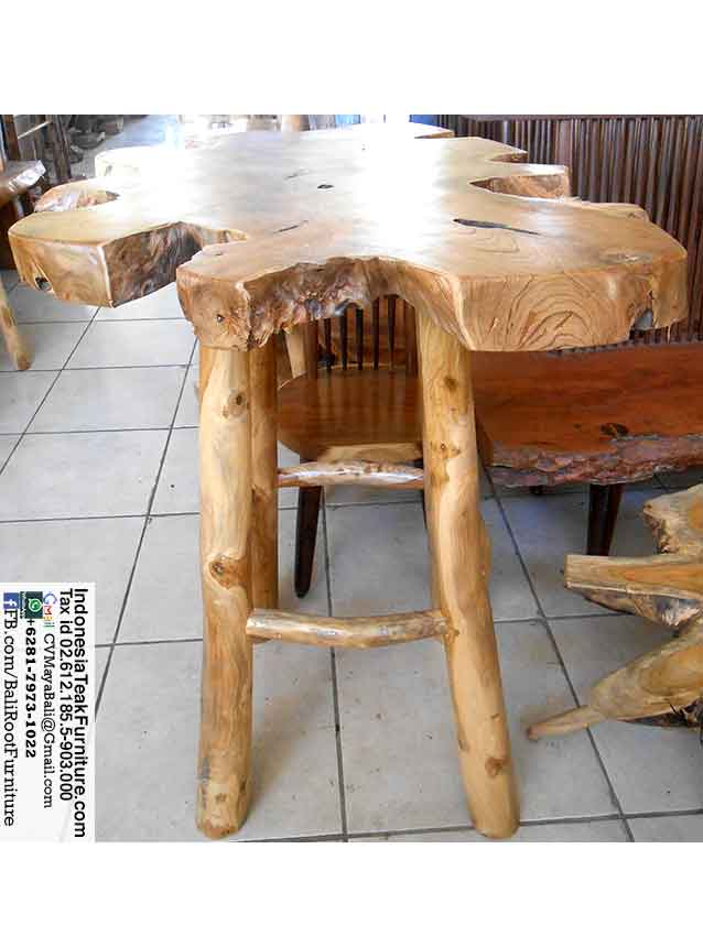 Sliced Teak Wood Table Furniture Bali Indonesia