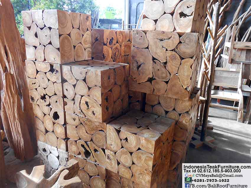  Teak Log Wood Slices Furniture Bali