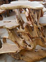 Tar17 Teak Wood Stools Resin Bali Indonesia