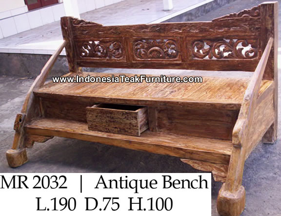 Reclaimed Teak Bench Java