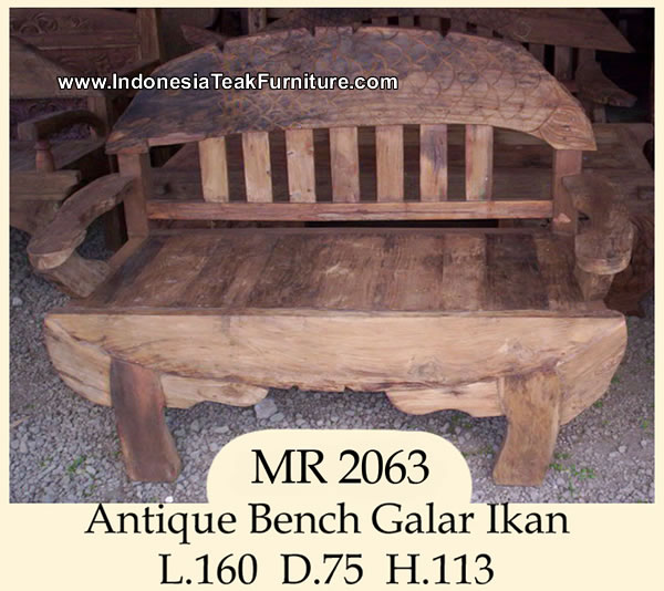 Antique Wood Bench Java