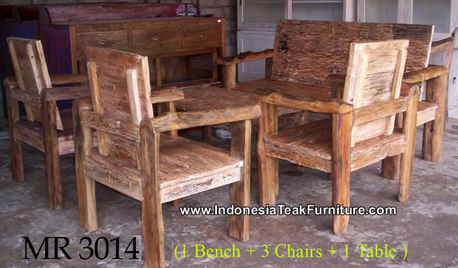 Reclaimed Teak Chairs Furniture Set