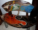 Bb1-1 Recycled Boat Wood Bench Bali Indonesia 