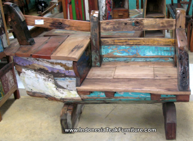 Bb1-13 Reclaimed Boat Bench From Bali