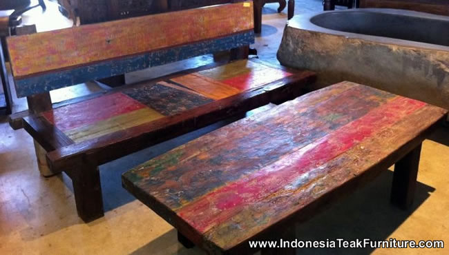 Bb1-20 Reclaimed Boat Bench Bali 