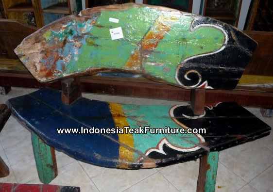 Bb1-4 Recycled Ship Wood Bench Furniture Bali Indonesia
