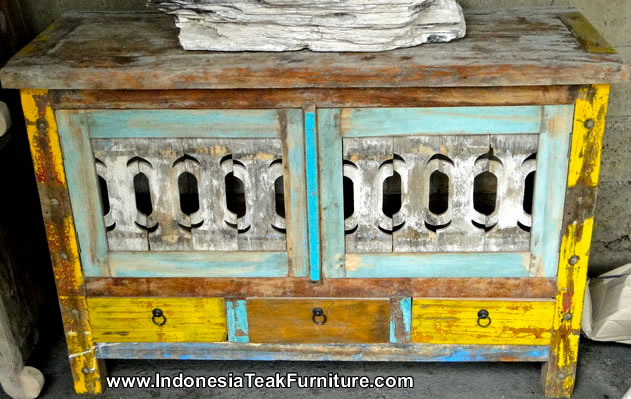 Cab1-23 Recycled Boat Wood Furniture Manufacturer Bali 