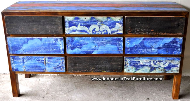 Cab2-8 Recycled Boat Wood Drawers  