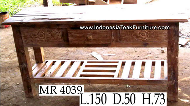 Carved Teak Table Java