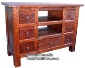 Tv Cabinet Drawers Teak Wood 