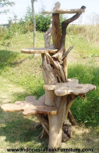 TEAK ROOT WOOD SHELVES JAVA INDONESIA