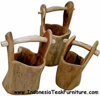 Teak Root Wood Planters Umbrellas Holders