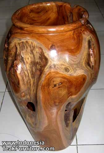 Teak root wood pots from Indonesia