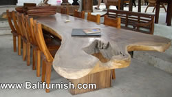 Large Dining Table Natural Shape. Outdoor dining table from Bali Indonesia 