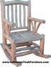 Teak Log Rocking Chair