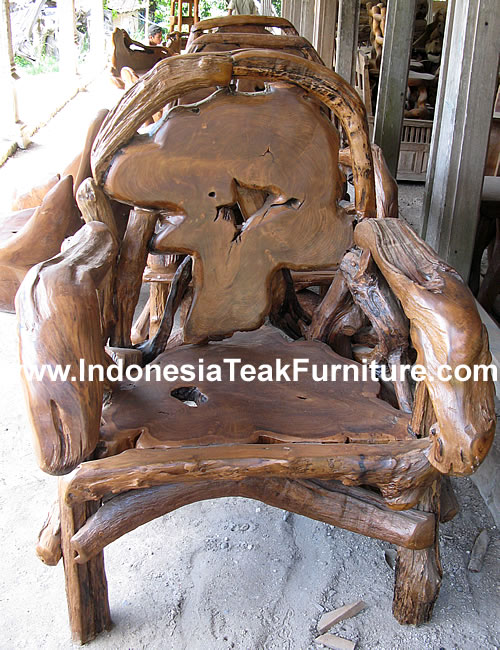 TEAK ROOT WOOD GARDEN FURNITURE SET